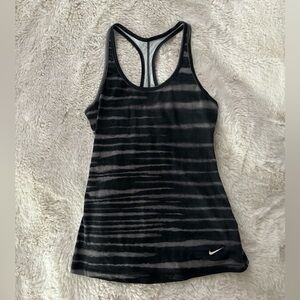 Nike - Black and Gray Striped Racerback Tank Top